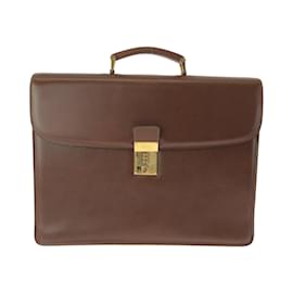 Prada-Prada Vintage Saffiano Brown Leather Handbag-Brown