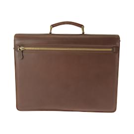 Prada-Prada Vintage Saffiano Brown Leather Handbag-Brown