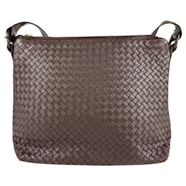 Bottega Veneta-Bottega Veneta Dark Brown Leather Shoulder Bag-Dark brown