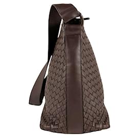 Bottega Veneta-Bottega Veneta Dark Brown Leather Shoulder Bag-Dark brown