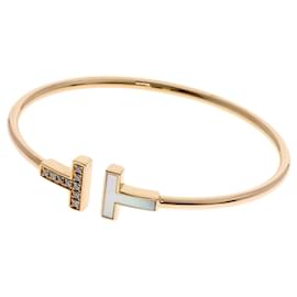 Tiffany & Co-Pulseira de diamante T-Wire da Tiffany em madrepérola-Amarelo