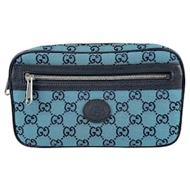 Gucci-Bolsa de cintura em lona GG azul marinho Gucci-Azul,Azul marinho