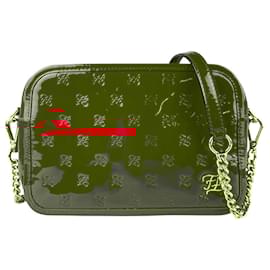 Fendi-Fendi Red Enamel Leather Shoulder Bag-Red
