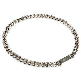 Fendi Silver Metal Necklace for Men Silvery