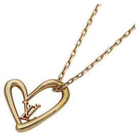 Louis Vuitton-Louis Vuitton Gold Plated Heart Pendant Necklace-Golden