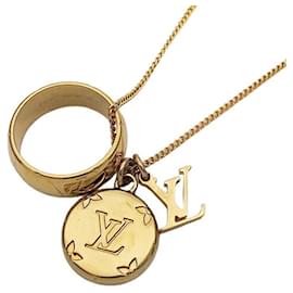 Louis Vuitton-Louis Vuitton Monogram Gold Necklace-Golden,Monogram