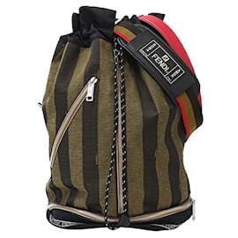 Fendi-Sac à épaule pour homme Fendi Pequin-Marron,Noir,Kaki