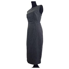 Gestreiftes Kleid Moschino Jeans 1980er Grau