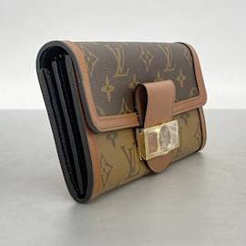 Louis Vuitton-Louis Vuitton Long Wallet Monogram Reverse Portefeuille Sarah Dauphine-Brown