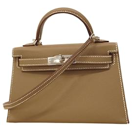 Hermès-Sac à main Hermes Mini Kelly 2-Taupe
