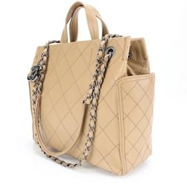 Chanel-Chanel Matelasse Leather Shoulder Bag-Beige