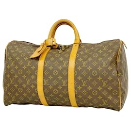 Louis Vuitton-Bolsa Boston Monogram Keepall 50 Louis Vuitton-Marrom