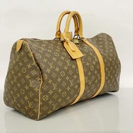 Louis Vuitton-Bolsa Boston Monogram Keepall 50 Louis Vuitton-Marrom