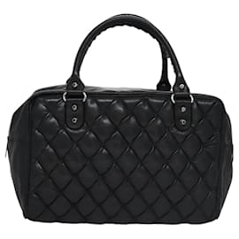Balenciaga-BALENCIAGA The Matelasse Hand Bag Leather Black 168031 Auth ep7429-Black
