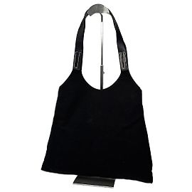 Bolsa vintage de couro / lona preta Salvatore Ferragamo Preto