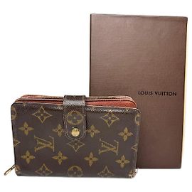 Vintage Louis Vuitton Leather Monogram Wallet Brown Brown
