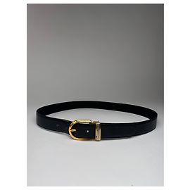 Vintage Givenchy Leather Belt black Black