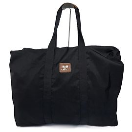 Vintage Courreges Paris Weekender Reisetasche schwarz braun Schwarz