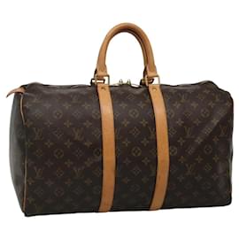 Louis Vuitton-LOUIS VUITTON Monogram Keepall 45 Boston Bag M41428 LV Auth ep7669-Monogram