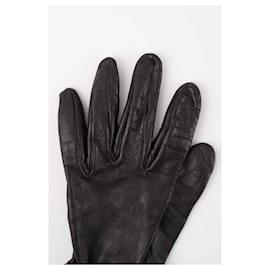 Hermès-Leather gloves-Black