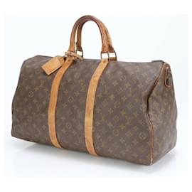 Louis Vuitton-Louis Vuitton Monogram Keepall 50 M41426 Boston Bag-Brown
