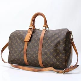 Louis Vuitton-Louis Vuitton Monogram Keepall Bandouliere 45 Boston Bag-Brown