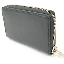 Balenciaga-Balenciaga Coin Case in Gray and Green Leather-Brown,Green