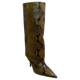 Botas Ines de Python impressas Jungle Green da Paris Texas Verde