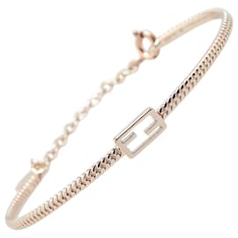 Fendi-Fendi FF Gold Plated Charm Bracelet-Golden