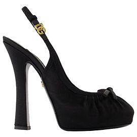Dolce & Gabbana Slingback Pumps - Dolce&Gabbana - Seta - Nero Nero