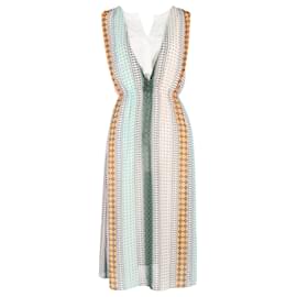 Robe midi à rayures Sandro en polyester multicolore Multicolore