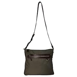 Prada-Prada Messenger Bag in Green Nylon -Green,Olive green