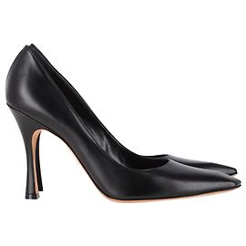 Pumps a punta quadrata Christian Dior in pelle nera Nero