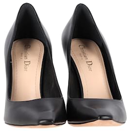 Dior- Christian Dior Square-Toe Pumps in Black Leather-Black