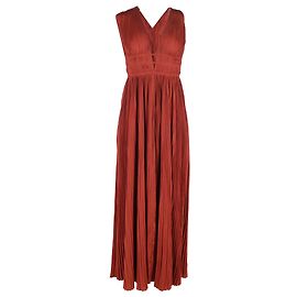 Robe maxi plissée Veda d'Ulla Johnson en polyester brique Marron Rouge