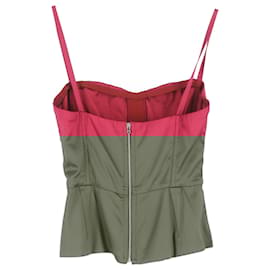 Dolce & Gabbana- Dolce & Gabbana Back-Zipped Bustier Top in Pink Silk-Pink