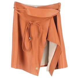 Saia mini envolvente Sekoya em couro marrom da Nanushka Marrom Vermelho