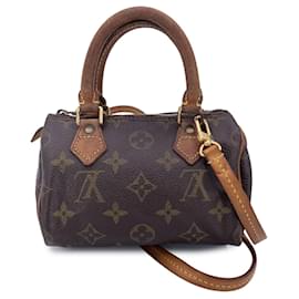 Louis Vuitton-Vintage Monogram Mini HL Speedy Nano Bag with Strap-Brown
