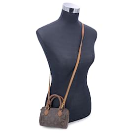 Louis Vuitton-Vintage Monogram Mini HL Speedy Nano Bag with Strap-Brown