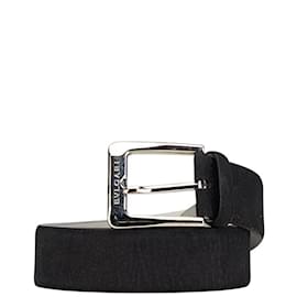 Bulgari-Bvlgari Ellipse Classic Round Square Buckle Belt-Black