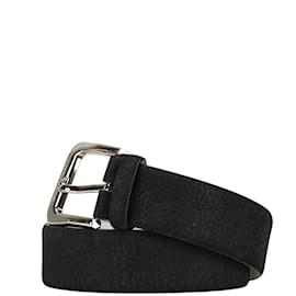 Bulgari-Bvlgari Ellipse Classic Round Square Buckle Belt-Black