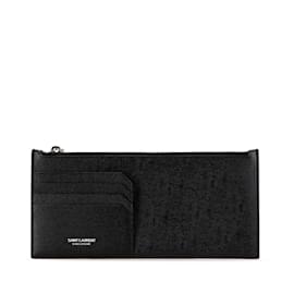 Saint Laurent-Saint Laurent Black Leather Card Case-Black