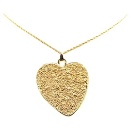 Yves Saint Laurent-Yves Saint Laurent Heart Motif Necklace-Golden