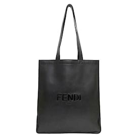 Fendi-Fendi Black Leather Tote Bag-Black
