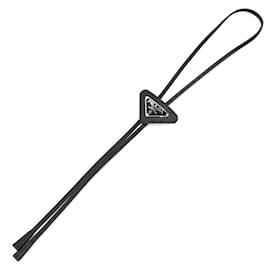Prada-Prada Bolo Tie in Black Saffiano Leather-Black