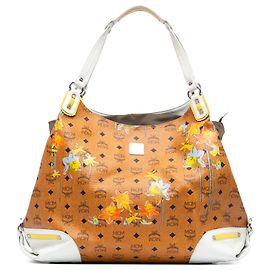 MCM Brown Visetos Printed Coated Canvas Travel Bag Brown Other