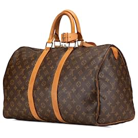 Louis Vuitton-Louis Vuitton Brown Monogram Keepall 45-Brown