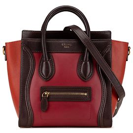 Céline Celine Rouge Nano Tricolore Sac de Voyage en Cuir Rouge