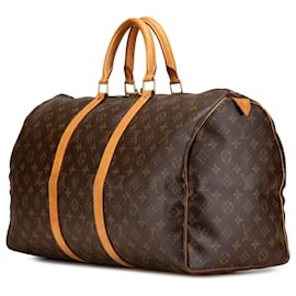 Louis Vuitton-Louis Vuitton Brown Monogram Keepall 50-Brown