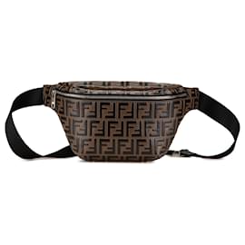 Fendi-Fendi Brown Zucca Embossed Leather Belt Bag-Brown